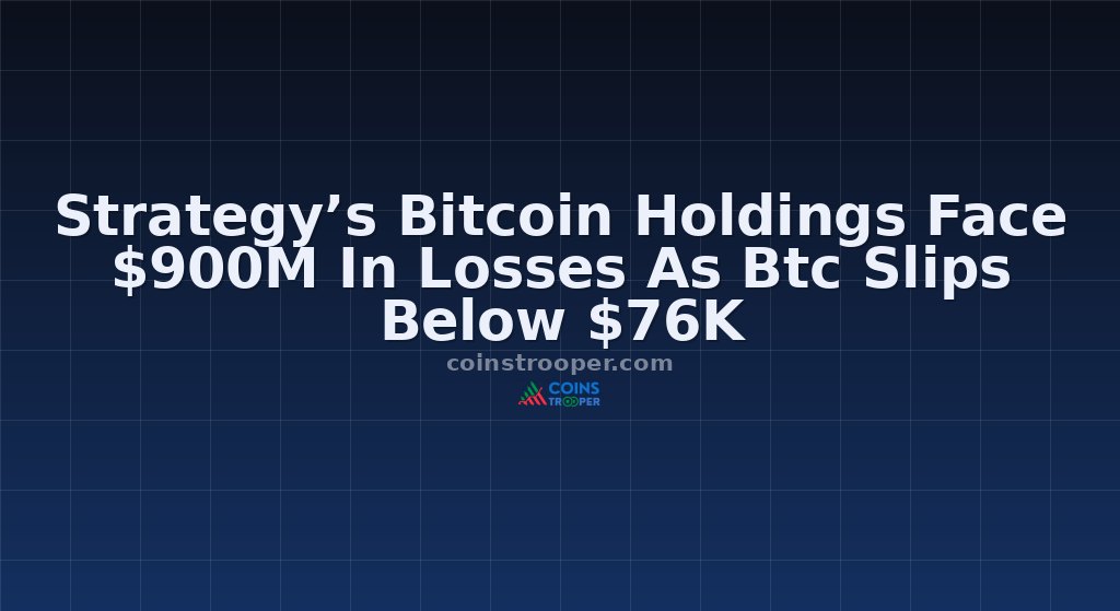 Strategy’s Bitcoin Holdings Face $900M In Losses As Btc Slips Below $76K