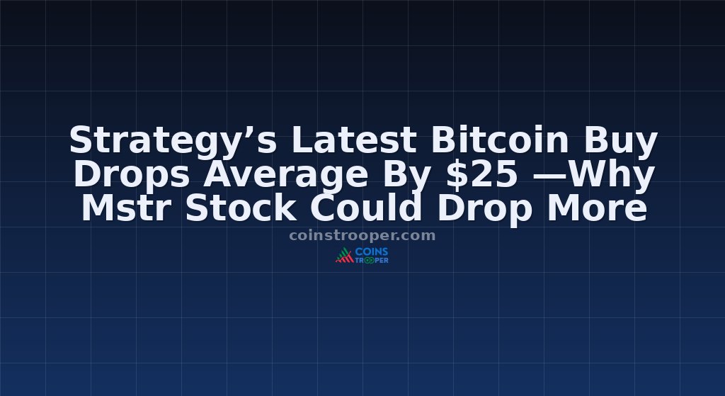 Strategy’s Latest Bitcoin Buy Drops Average By $25 —Why Mstr Stock Could Drop More