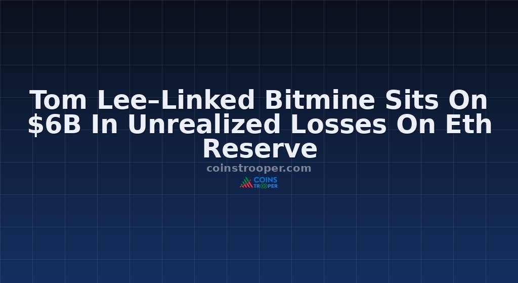 Tom Lee–Linked Bitmine Sits On $6B In Unrealized Losses On Eth Reserve
