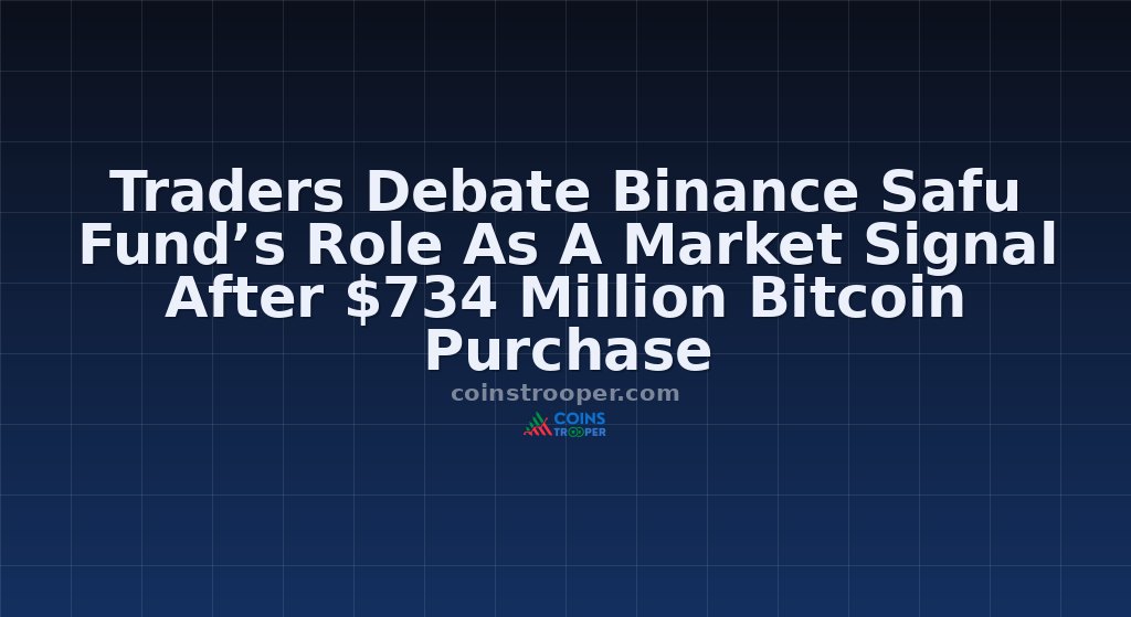 Traders Debate Binance Safu Fund’s Role As A Market Signal After $734 Million Bitcoin Purchase