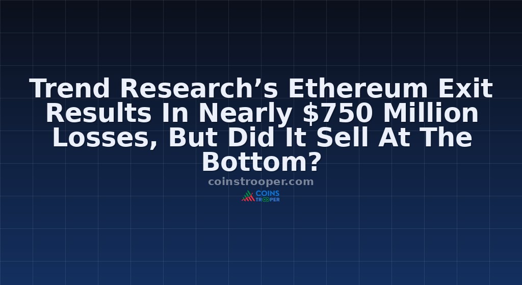Trend Research’s Ethereum Exit Results In Nearly $750 Million Losses, But Did It Sell At The Bottom?