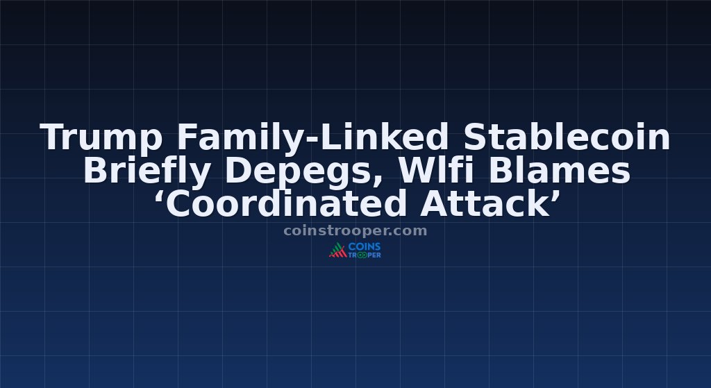 Trump Family-Linked Stablecoin Briefly Depegs, Wlfi Blames ‘Coordinated Attack’