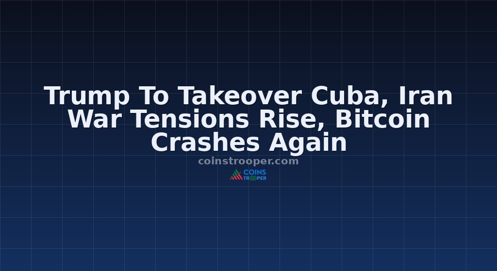 Trump To Takeover Cuba, Iran War Tensions Rise, Bitcoin Crashes Again