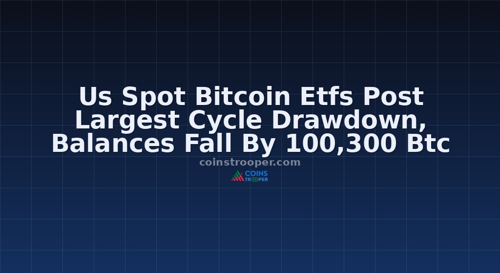 Us Spot Bitcoin Etfs Post Largest Cycle Drawdown, Balances Fall By 100,300 Btc