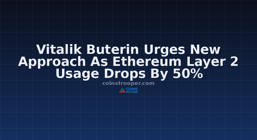 Vitalik Buterin Urges New Approach As Ethereum Layer 2 Usage Drops By 50%