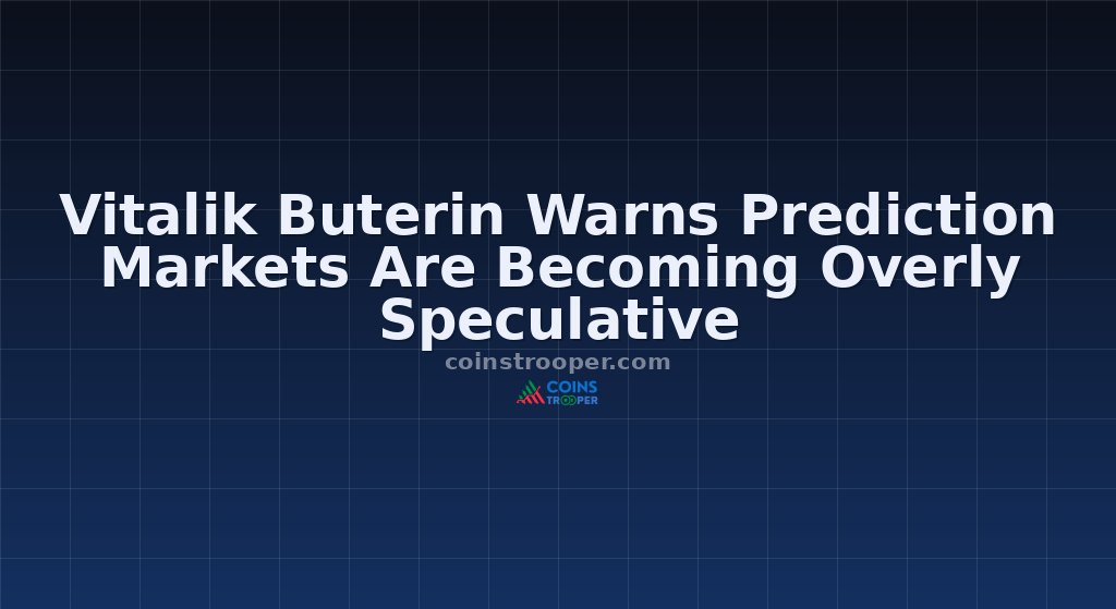 Vitalik Buterin Warns Prediction Markets Are Becoming Overly Speculative