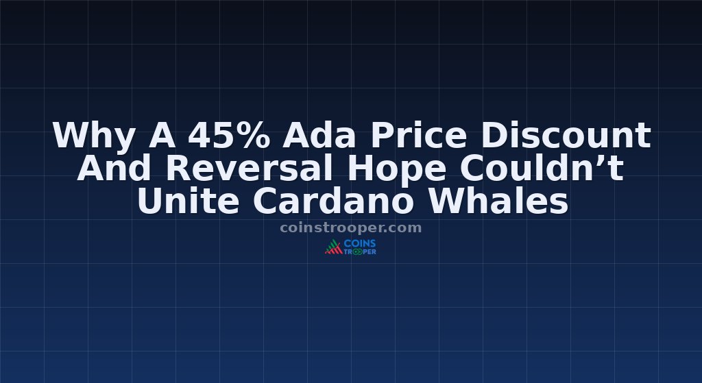 Why A 45% Ada Price Discount And Reversal Hope Couldn’t Unite Cardano Whales