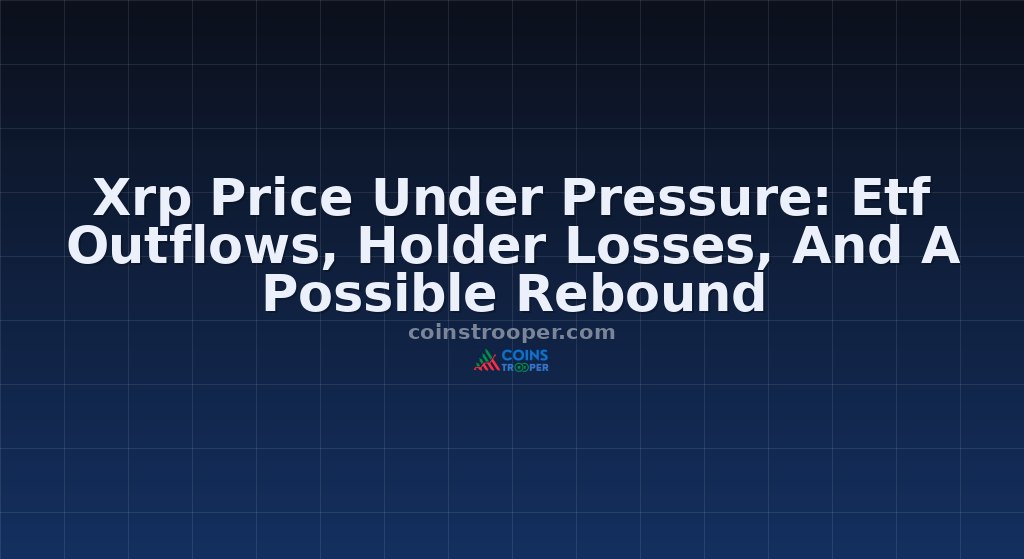 Xrp Price Under Pressure: Etf Outflows, Holder Losses, And A Possible Rebound