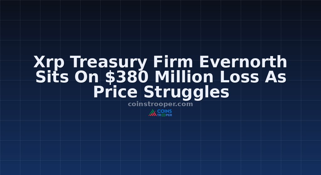 Xrp Treasury Firm Evernorth Sits On $380 Million Loss As Price Struggles
