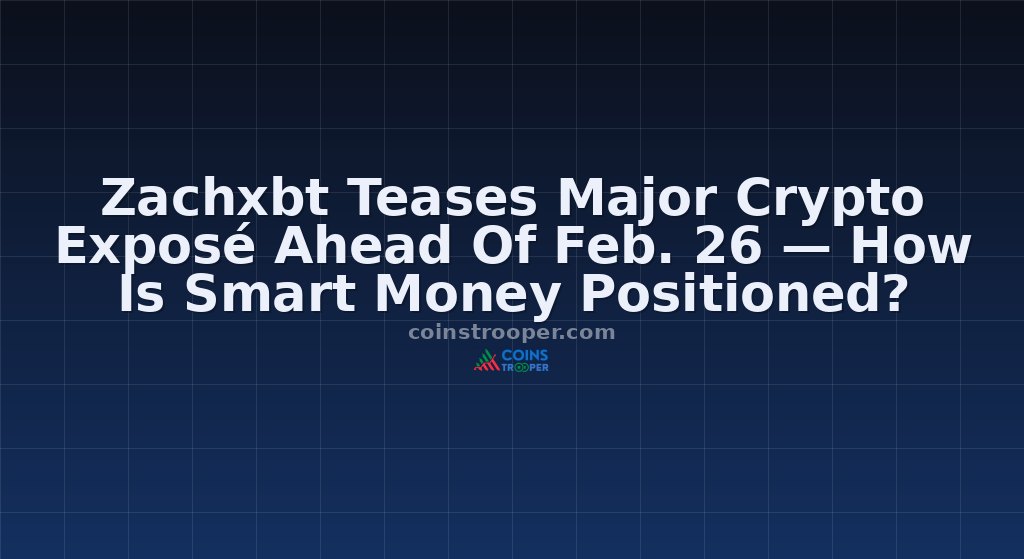 Zachxbt Teases Major Crypto Exposé Ahead Of Feb. 26 — How Is Smart Money Positioned?