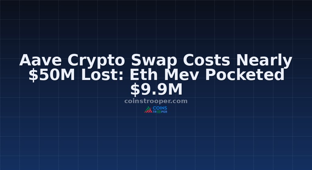 Aave Crypto Swap Costs Nearly $50M Lost: Eth Mev Pocketed $9.9M