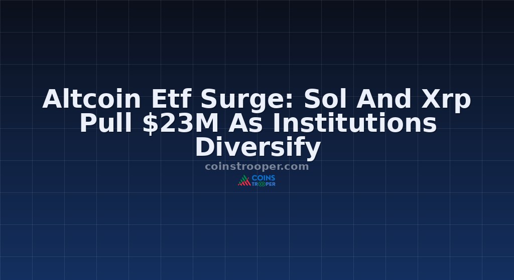 Altcoin Etf Surge: Sol And Xrp Pull $23M As Institutions Diversify