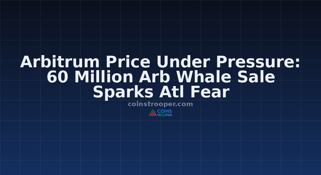 Arbitrum Price Under Pressure: 60 Million Arb Whale Sale Sparks Atl Fear