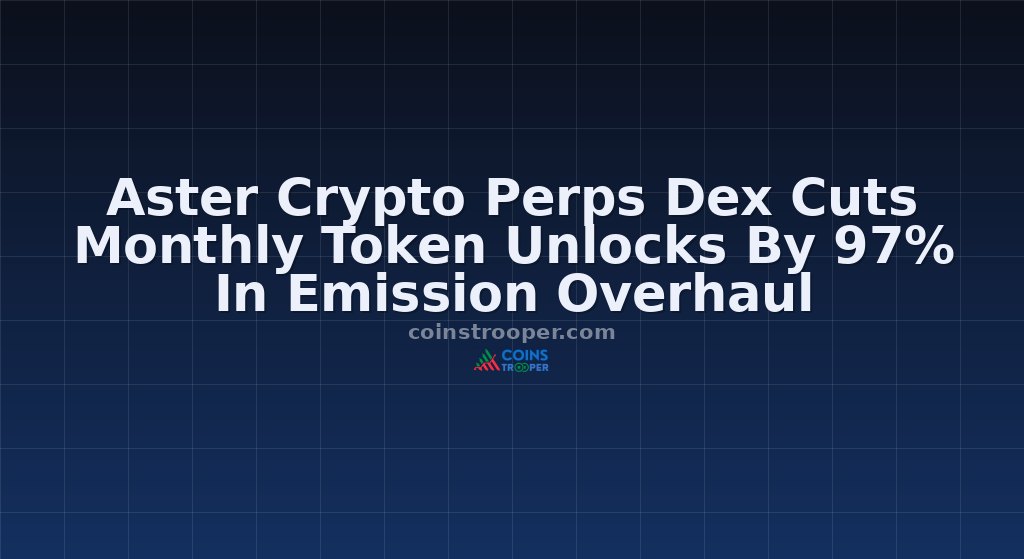 Aster Crypto Perps Dex Cuts Monthly Token Unlocks By 97% In Emission Overhaul