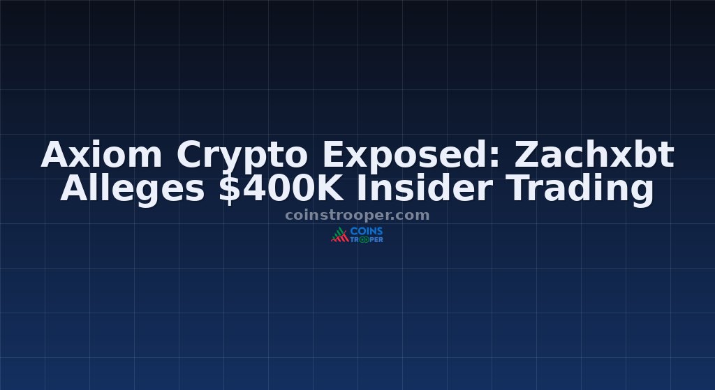 Axiom Crypto Exposed: Zachxbt Alleges $400K Insider Trading