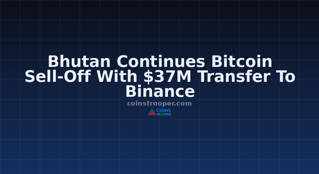 Bhutan Continues Bitcoin Sell-Off With $37M Transfer To Binance