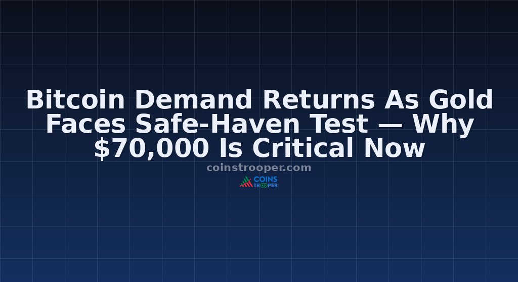 Bitcoin Demand Returns As Gold Faces Safe-Haven Test — Why $70,000 Is Critical Now