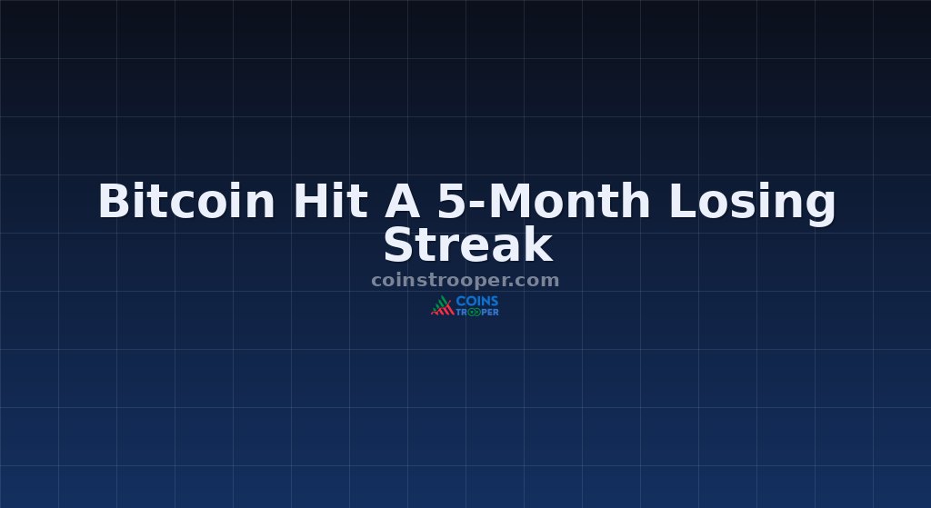 Bitcoin Hit A 5-Month Losing Streak