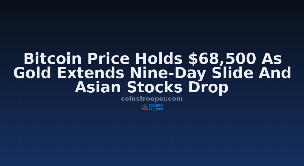 Bitcoin Price Holds $68,500 As Gold Extends Nine-Day Slide And Asian Stocks Drop