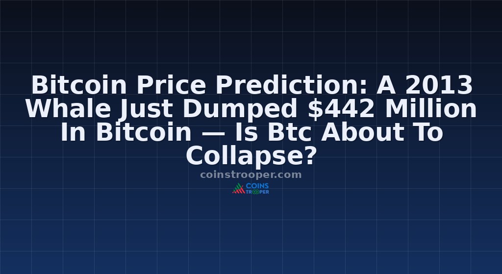 Bitcoin Price Prediction: A 2013 Whale Just Dumped $442 Million In Bitcoin — Is Btc About To Collapse?