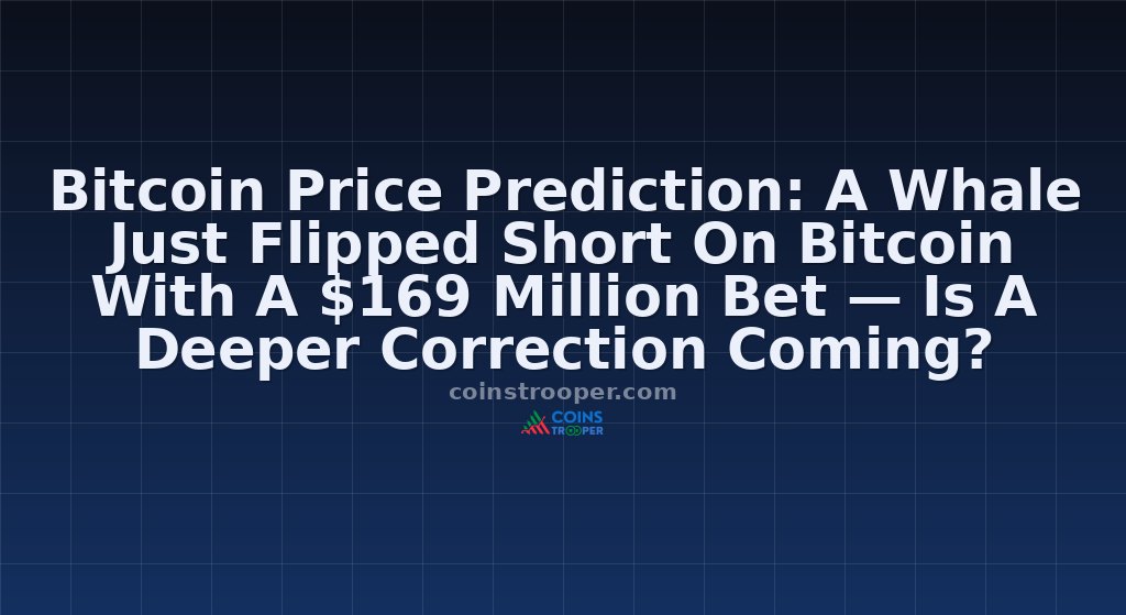 Bitcoin Price Prediction: A Whale Just Flipped Short On Bitcoin With A $169 Million Bet — Is A Deeper Correction Coming?