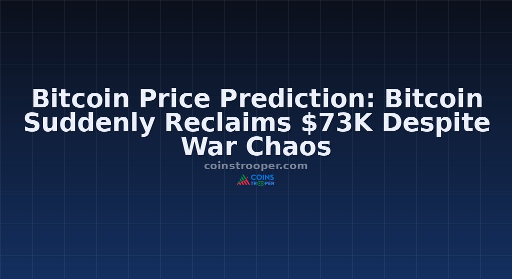 Bitcoin Price Prediction: Bitcoin Suddenly Reclaims $73K Despite War Chaos