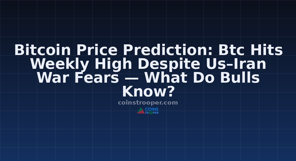 Bitcoin Price Prediction: Btc Hits Weekly High Despite Us–Iran War Fears — What Do Bulls Know?