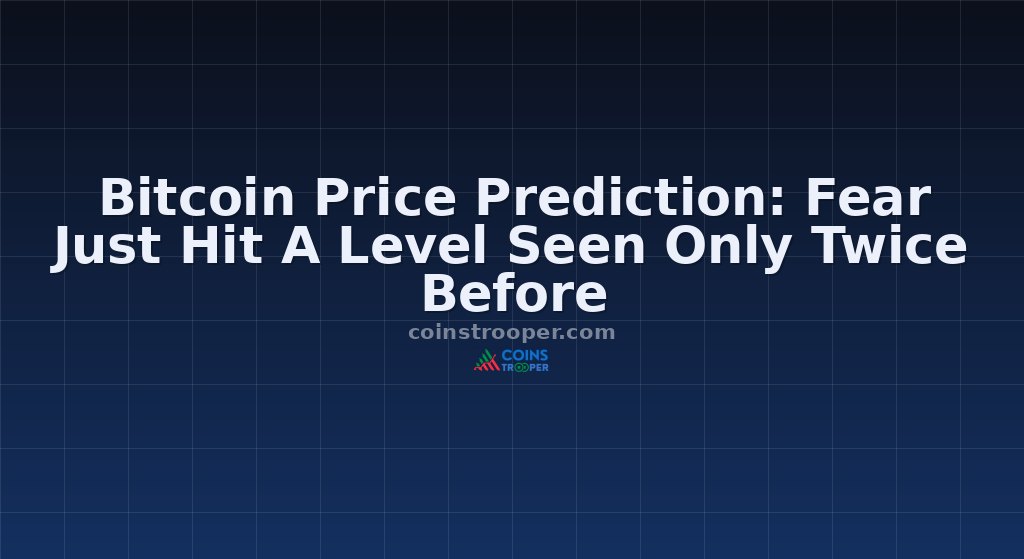 Bitcoin Price Prediction: Fear Just Hit A Level Seen Only Twice Before