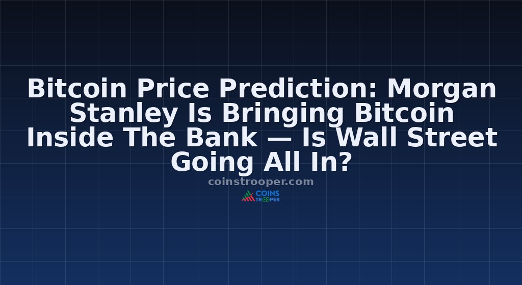 Bitcoin Price Prediction: Morgan Stanley Is Bringing Bitcoin Inside The Bank — Is Wall Street Going All In?