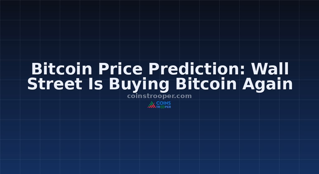 Bitcoin Price Prediction: Wall Street Is Buying Bitcoin Again