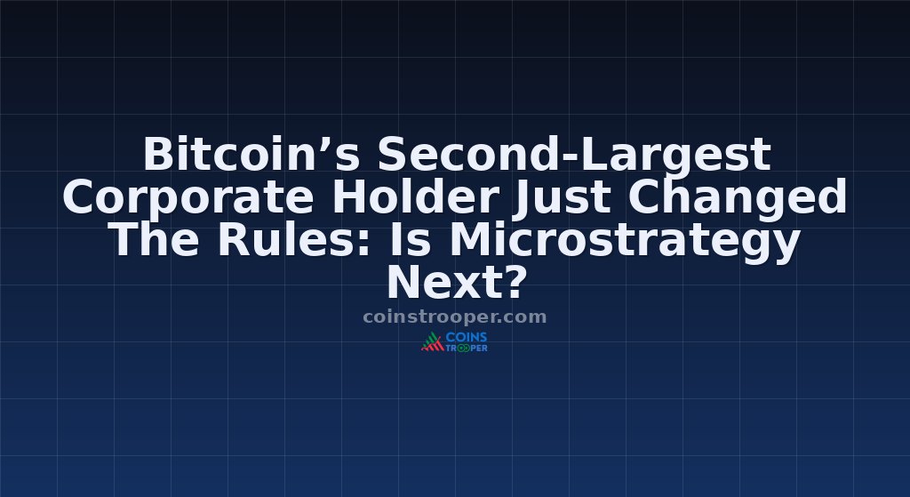Bitcoin’s Second-Largest Corporate Holder Just Changed The Rules: Is Microstrategy Next?