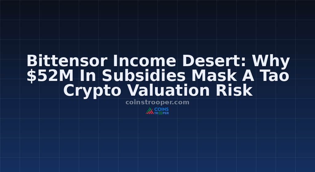Bittensor Income Desert: Why $52M In Subsidies Mask A Tao Crypto Valuation Risk