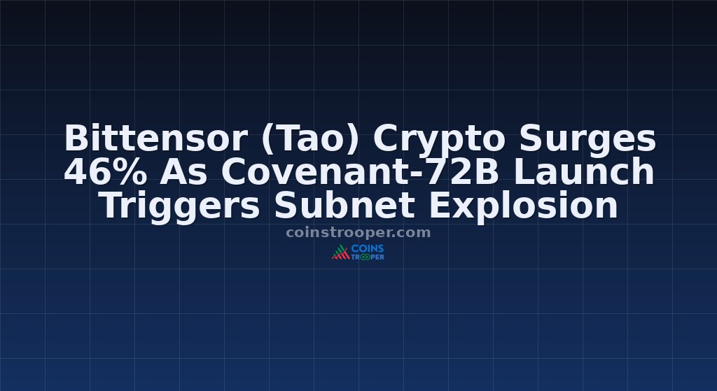 Bittensor (Tao) Crypto Surges 46% As Covenant-72B Launch Triggers Subnet Explosion