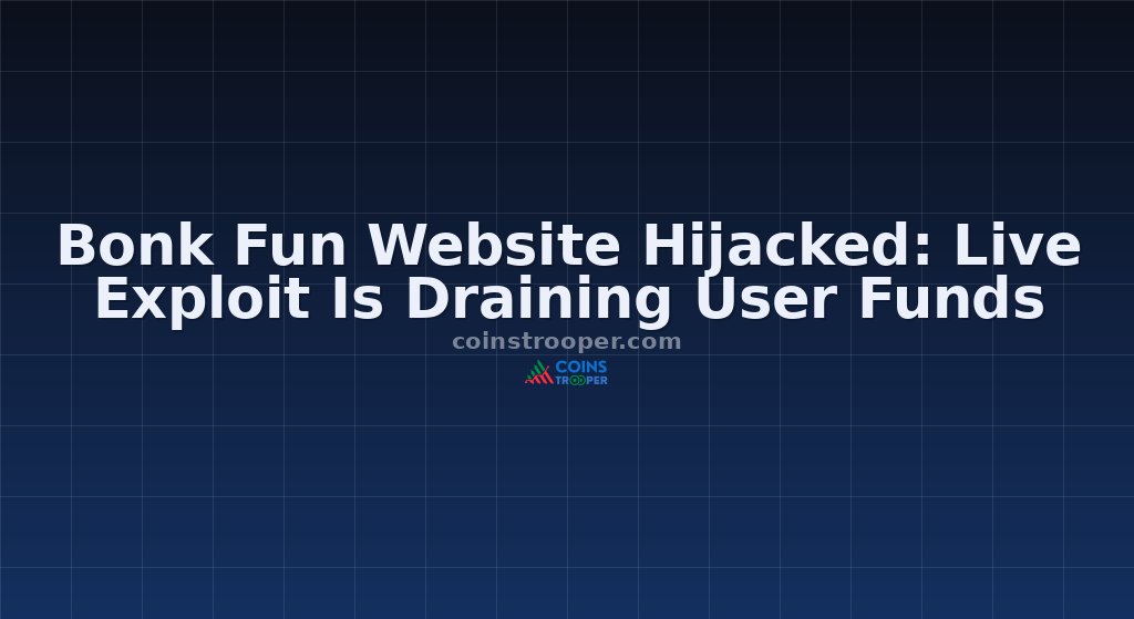 Bonk Fun Website Hijacked: Live Exploit Is Draining User Funds