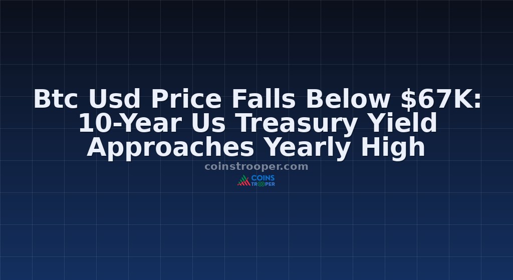 Btc Usd Price Falls Below $67K: 10-Year Us Treasury Yield Approaches Yearly High