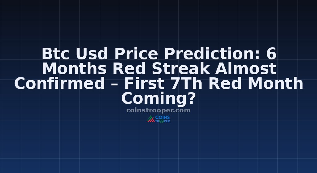 Btc Usd Price Prediction: 6 Months Red Streak Almost Confirmed – First 7Th Red Month Coming?