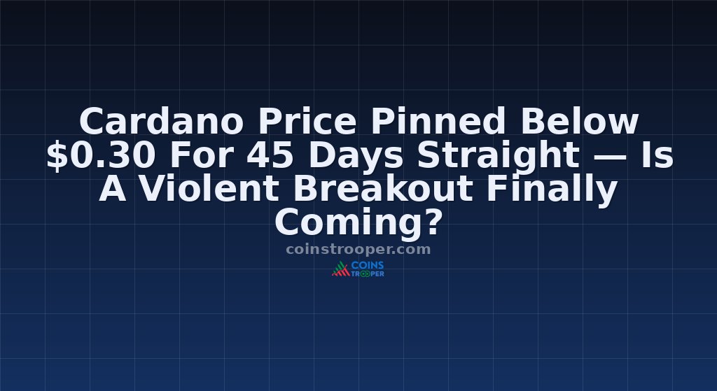Cardano Price Pinned Below $0.30 For 45 Days Straight — Is A Violent Breakout Finally Coming?