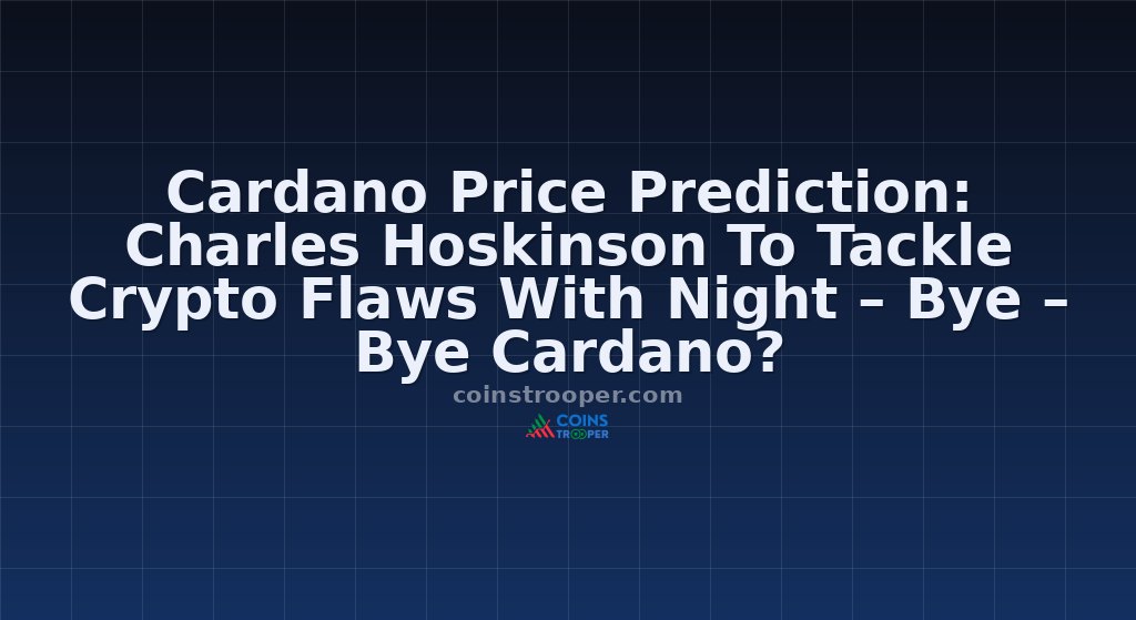 Cardano Price Prediction: Charles Hoskinson To Tackle Crypto Flaws With Night – Bye – Bye Cardano?