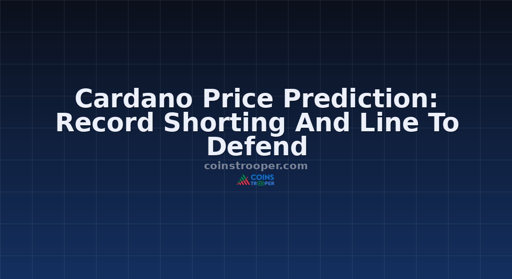Cardano Price Prediction: Record Shorting And Line To Defend