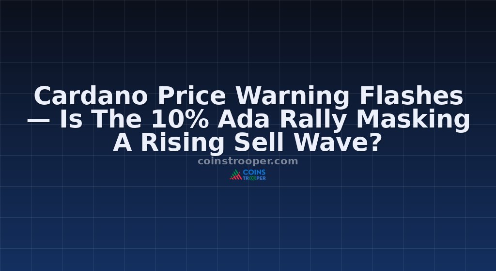 Cardano Price Warning Flashes — Is The 10% Ada Rally Masking A Rising Sell Wave?