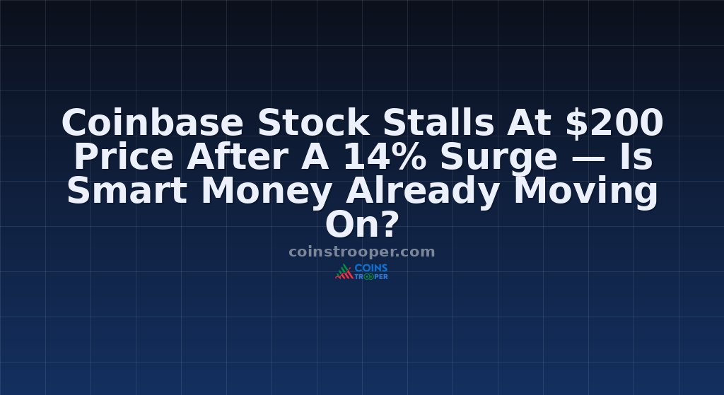 Coinbase Stock Stalls At $200 Price After A 14% Surge — Is Smart Money Already Moving On?