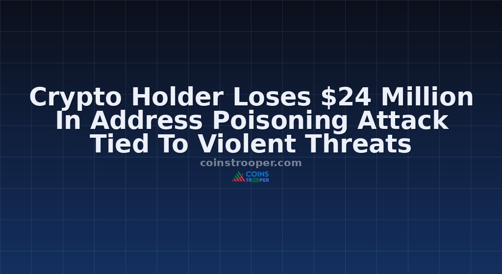 Crypto Holder Loses $24 Million In Address Poisoning Attack Tied To Violent Threats