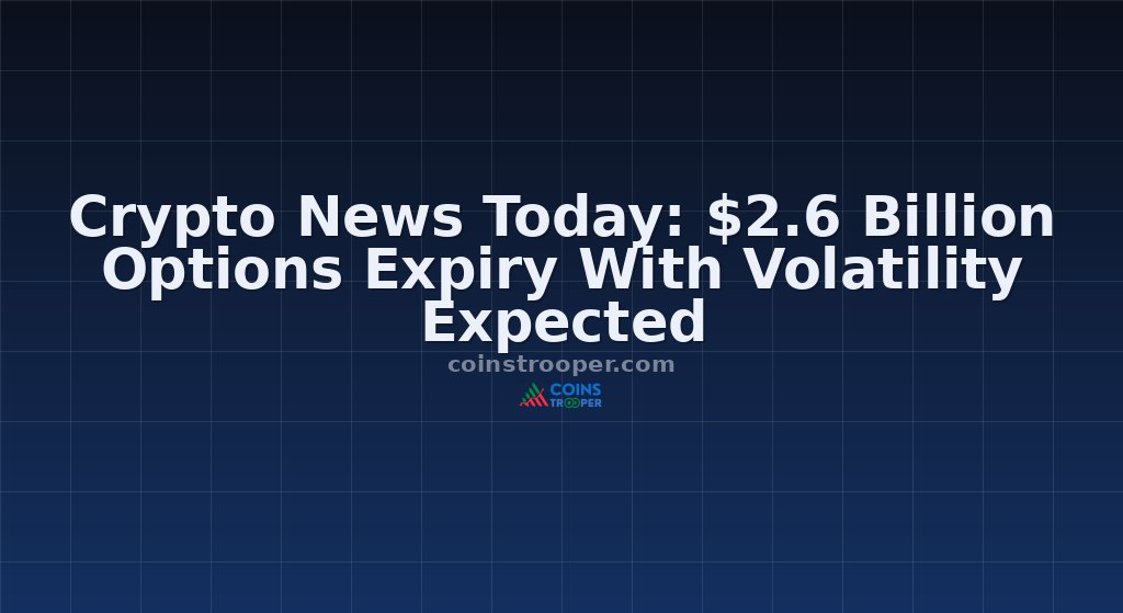Crypto News Today: $2.6 Billion Options Expiry With Volatility Expected