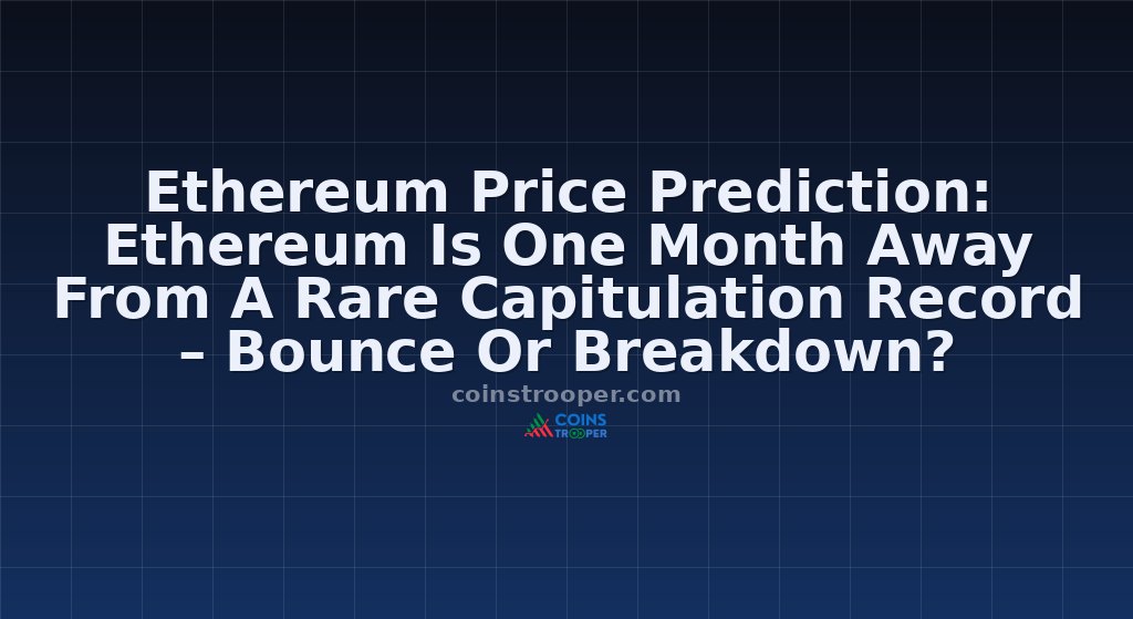 Ethereum Price Prediction: Ethereum Is One Month Away From A Rare Capitulation Record – Bounce Or Breakdown?