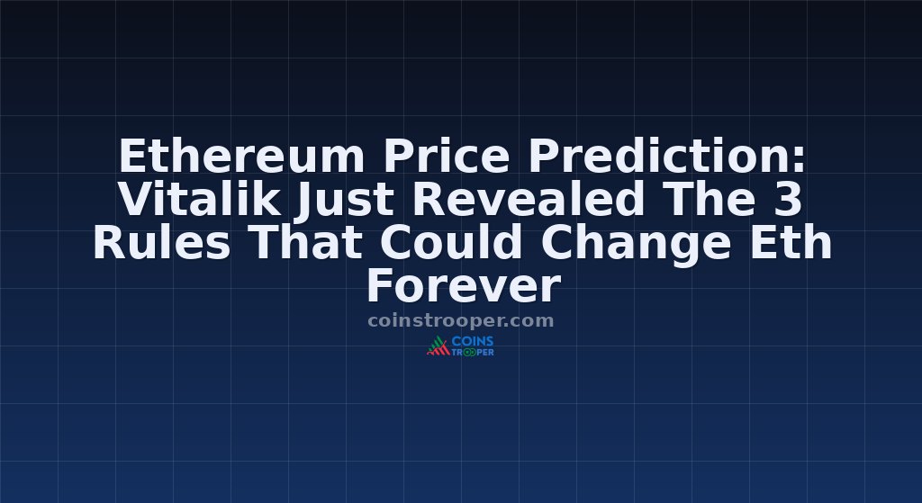 Ethereum Price Prediction: Vitalik Just Revealed The 3 Rules That Could Change Eth Forever