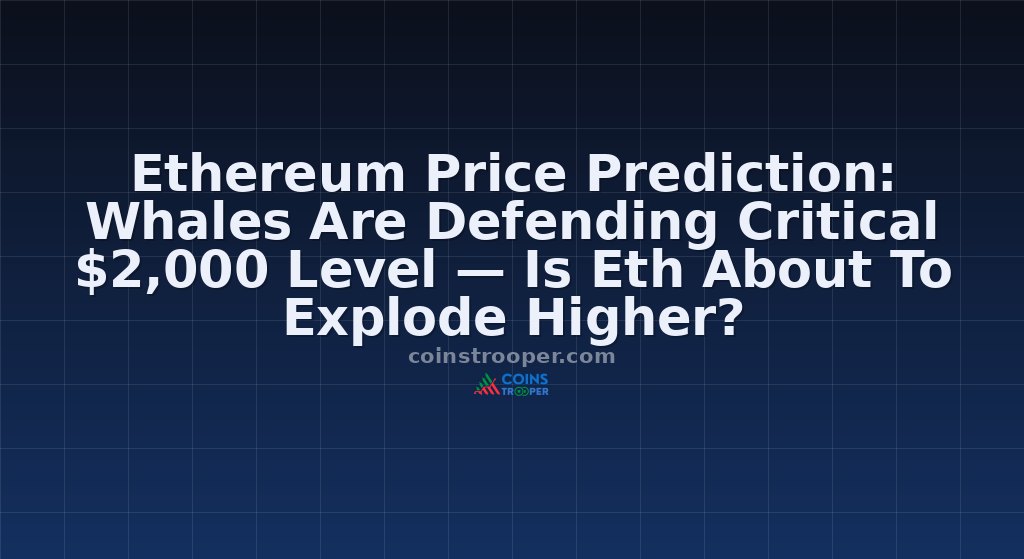 Ethereum Price Prediction: Whales Are Defending Critical $2,000 Level — Is Eth About To Explode Higher?