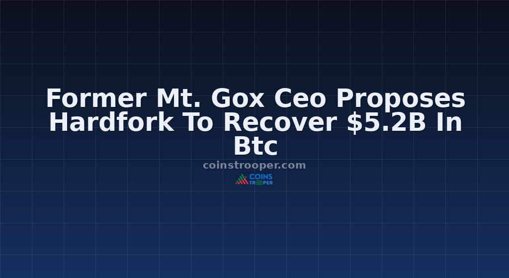 Former Mt. Gox Ceo Proposes Hardfork To Recover $5.2B In Btc
