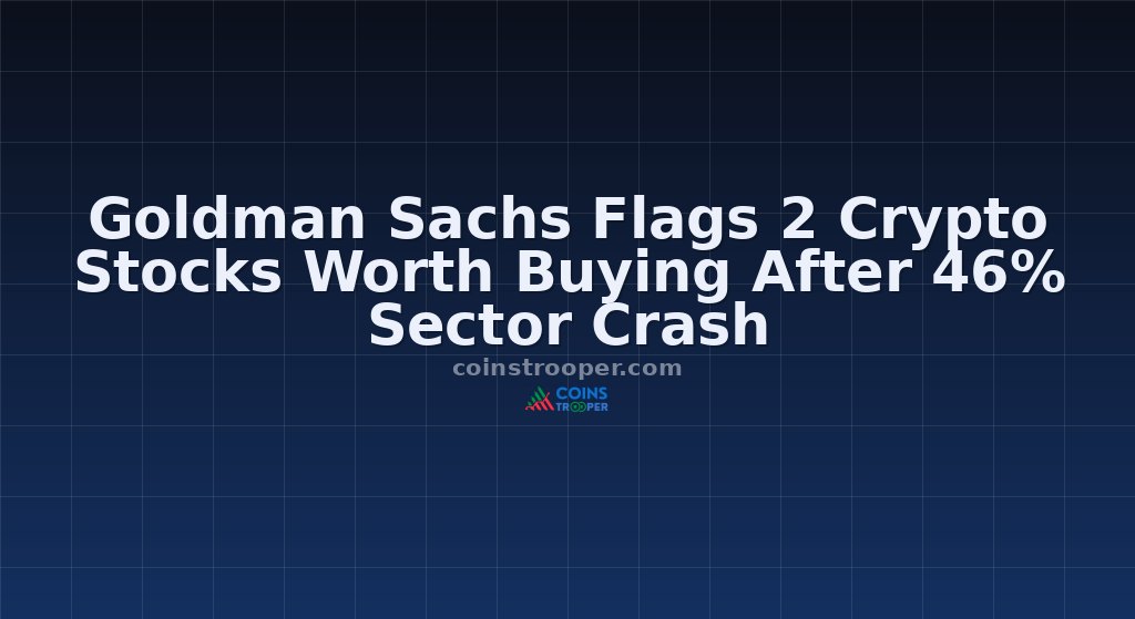 Goldman Sachs Flags 2 Crypto Stocks Worth Buying After 46% Sector Crash