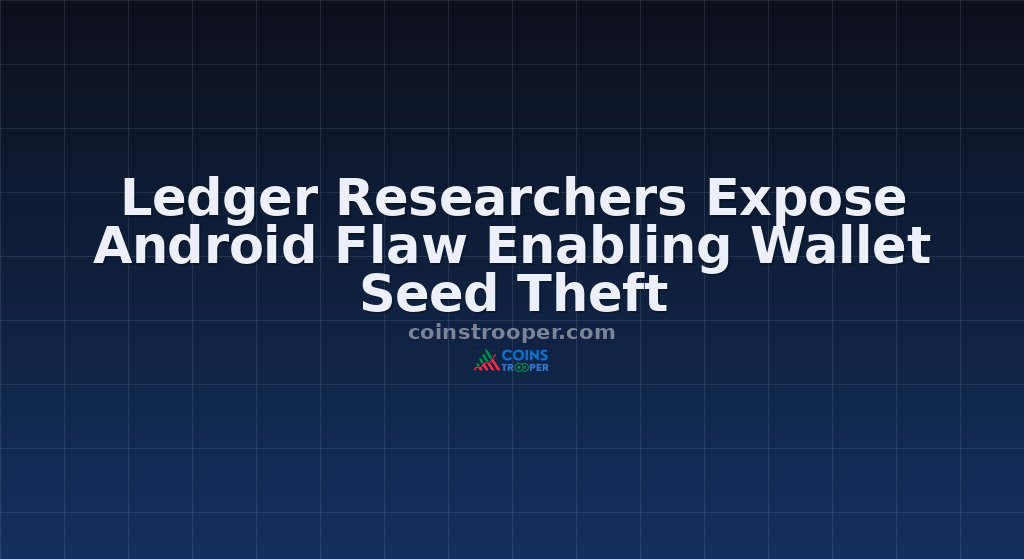 Ledger Researchers Expose Android Flaw Enabling Wallet Seed Theft