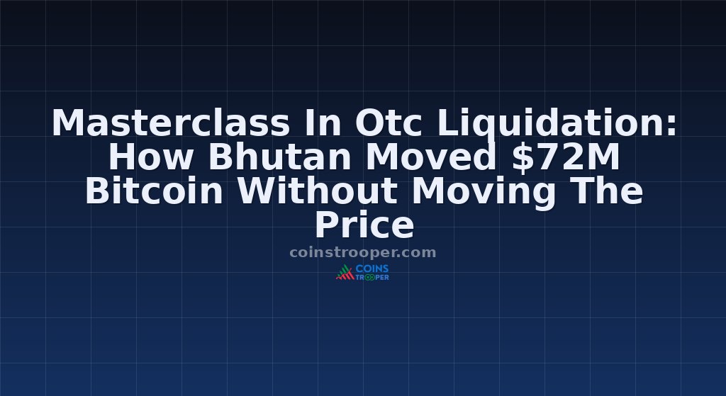Masterclass In Otc Liquidation: How Bhutan Moved $72M Bitcoin Without Moving The Price